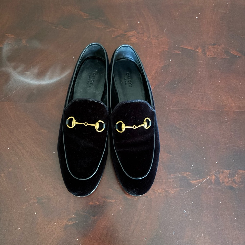 Gucci Black Velvet Loafers for Women